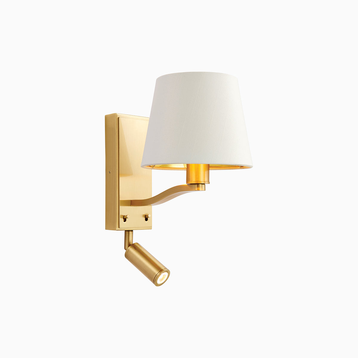 Brushed satin gold & vintage white fabric