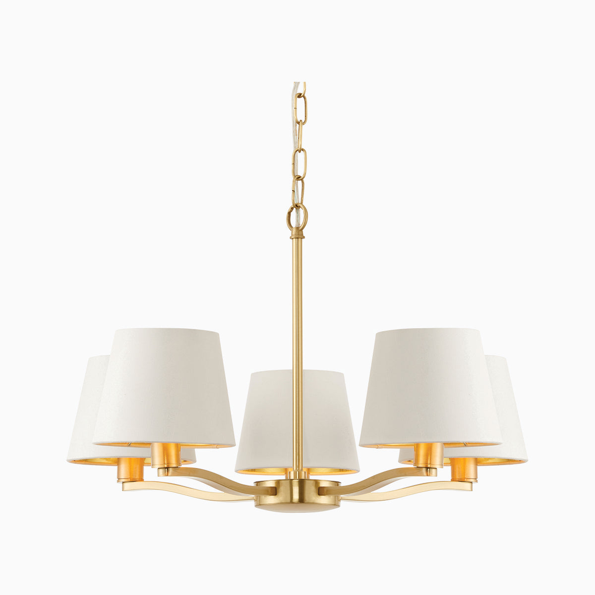 Brushed satin gold & vintage white fabric