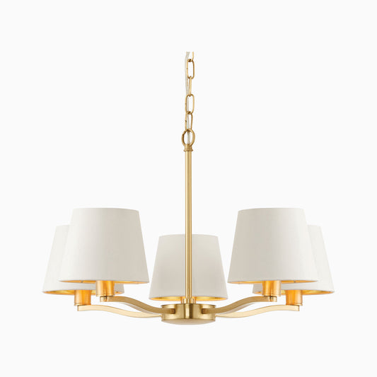 Brushed satin gold & vintage white fabric