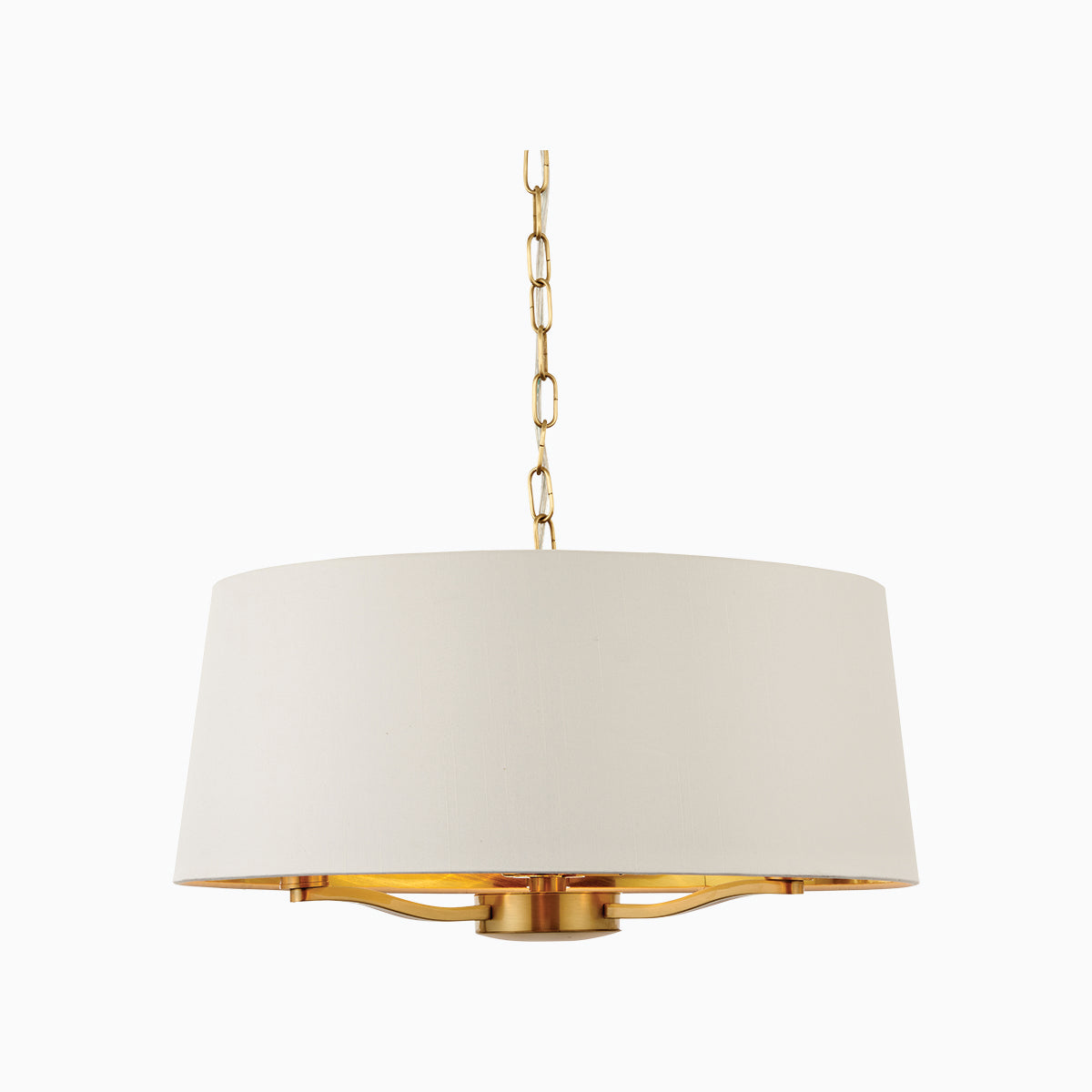 Brushed satin gold & vintage white fabric