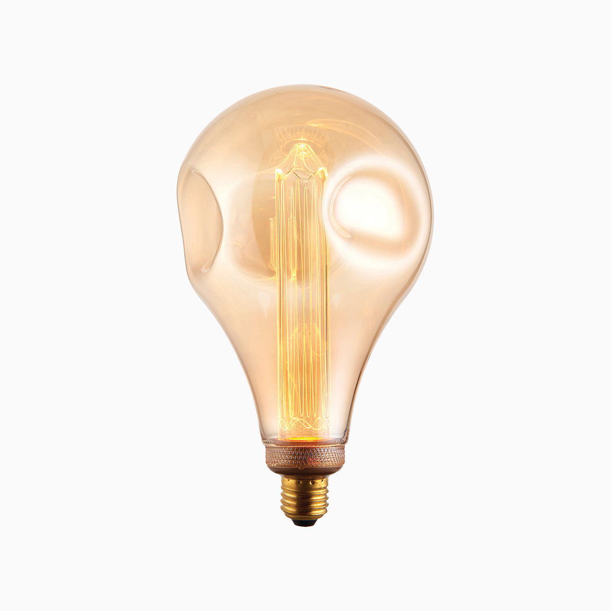 Helio Large LED Dimpled Globe Bulb with Amber Glass
