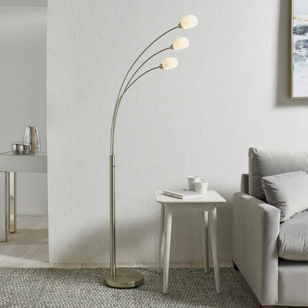 Elio Nickel 5 Arm Floor Lamp