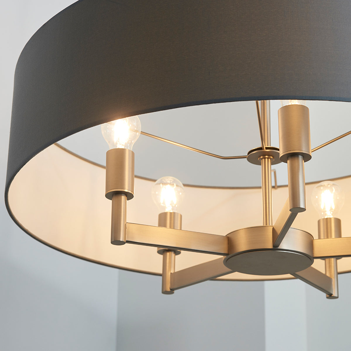 Frida Fabric Shade Chandelier in Grey