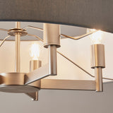 Frida Fabric Shade Chandelier in Grey