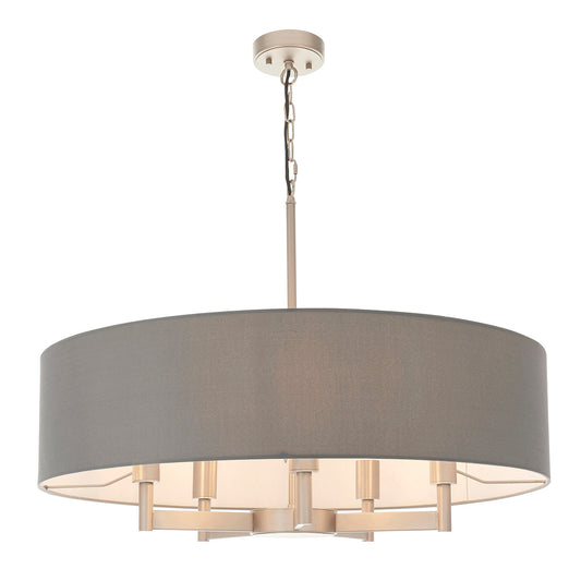 Frida Fabric Shade Chandelier in Grey