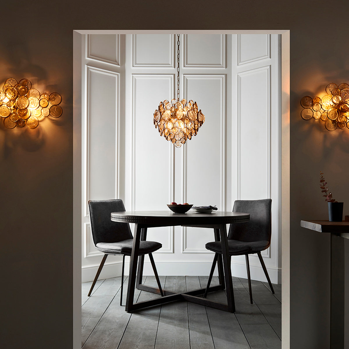 Hadassah Amber Medallion Wall Light