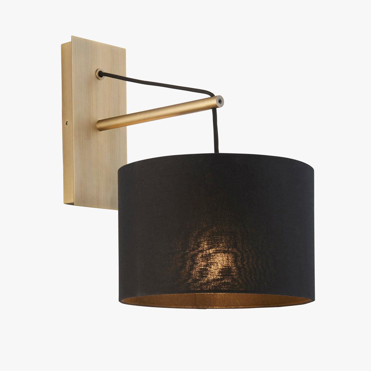 Matt brass plate & black cotton fabric