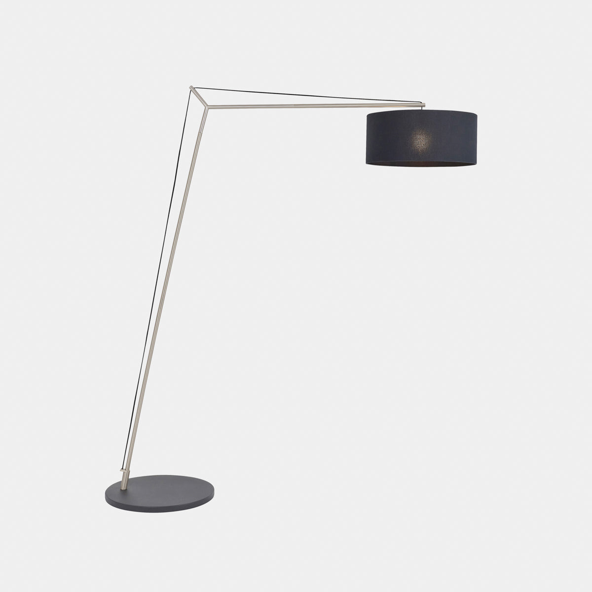 Matt nickel plate & black cotton fabric