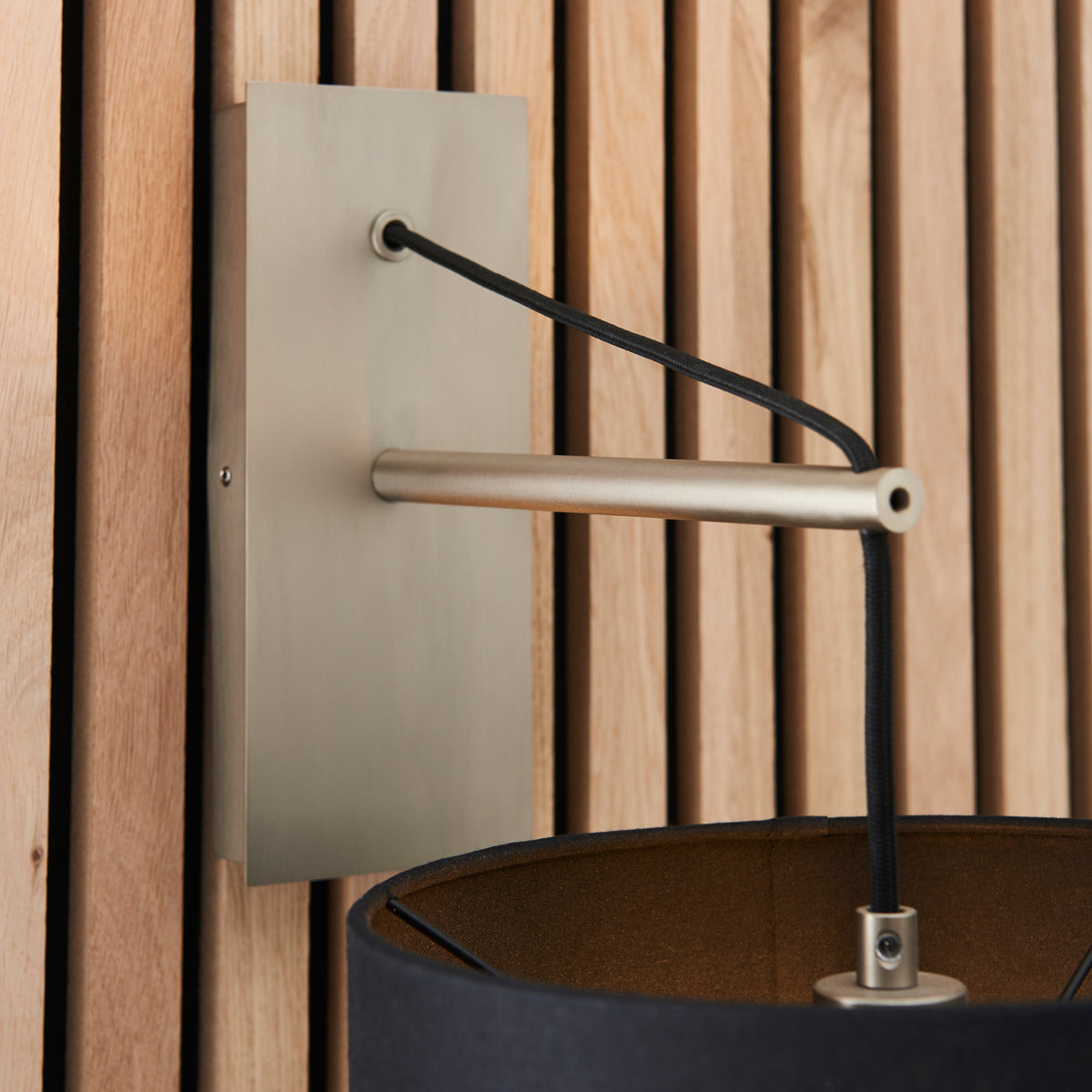 Matt nickel plate & black cotton fabric