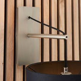 Matt nickel plate & black cotton fabric