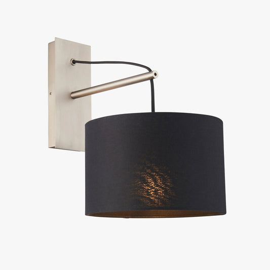 Matt nickel plate & black cotton fabric