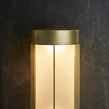 Brushed gold & frosted glass
