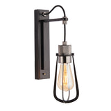 Cave Metal Caged Wall Light in Black