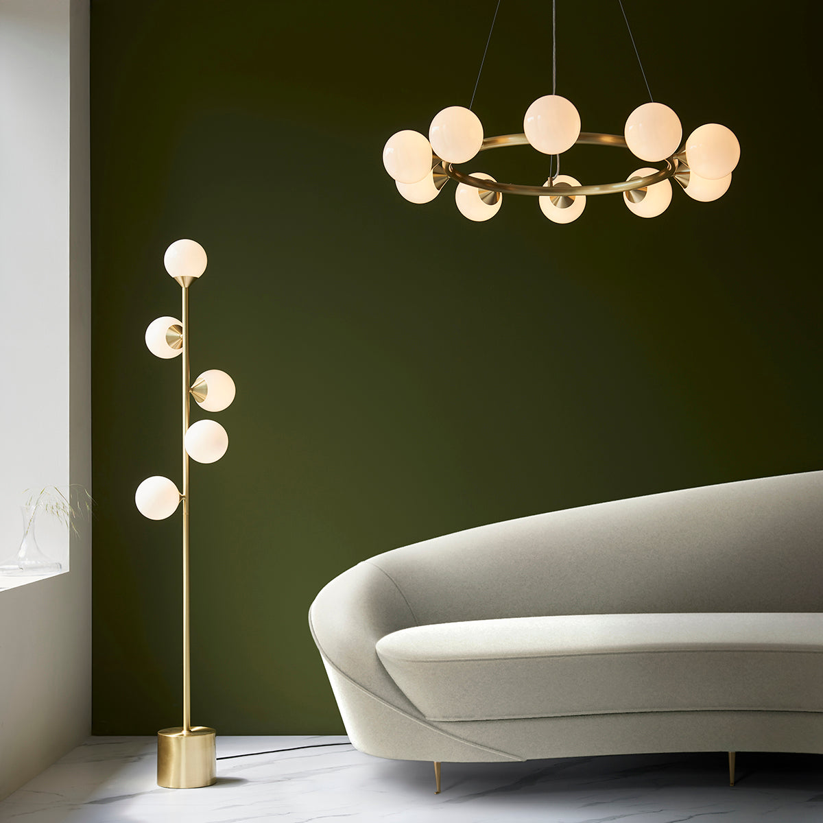 Selene Opal Sphere Floor Lamp
