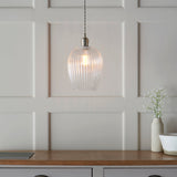 Bright nickel plate & ribbed glass Regular