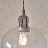 Bright nickel plate & hammered glass Regular