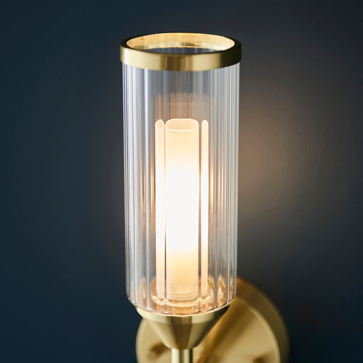 Juliette Glass Wall Light in Brushed Brass