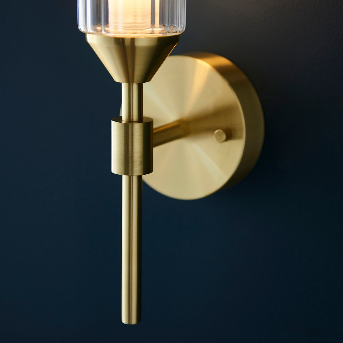 Juliette Glass Wall Light in Brushed Brass