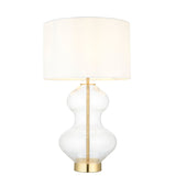 Satin brass plate with vintage white fabric