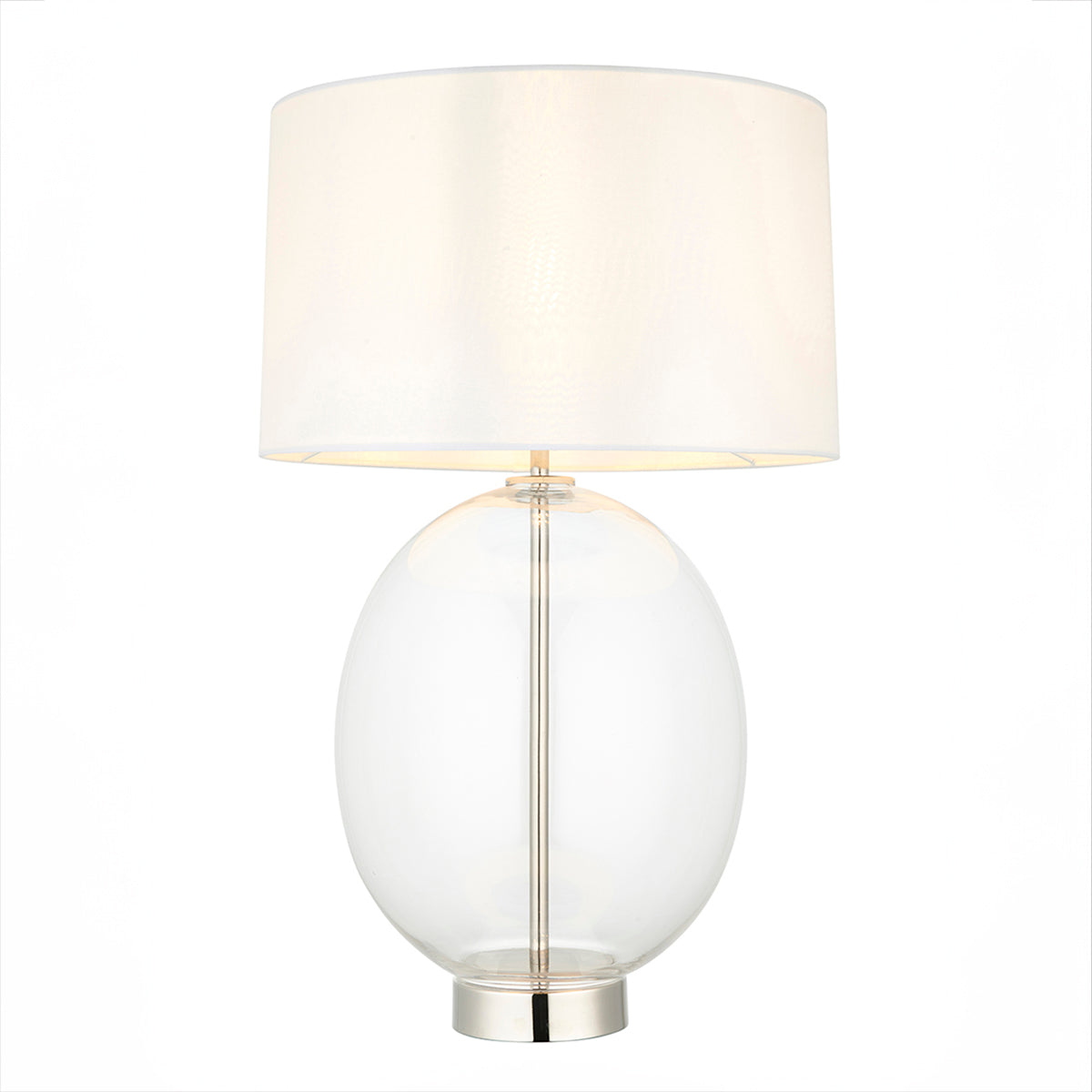 Bright nickel plate with vintage white fabric