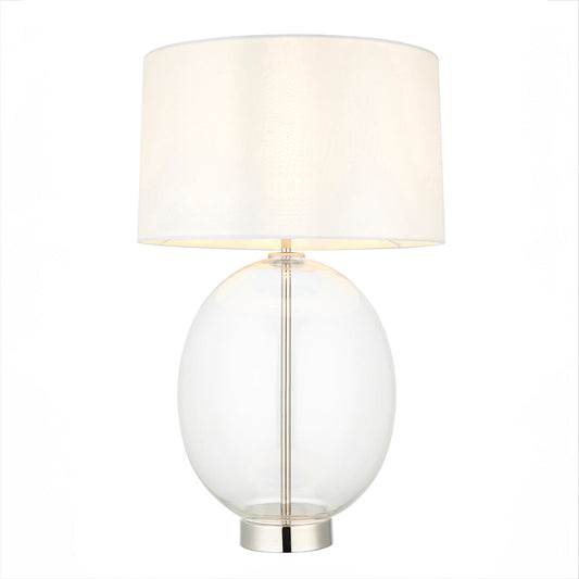 Bright nickel plate with vintage white fabric