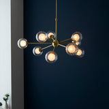 Ariella Frosted Glass Pendant in Satin Brass
