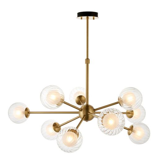 Ariella Frosted Glass Pendant in Satin Brass