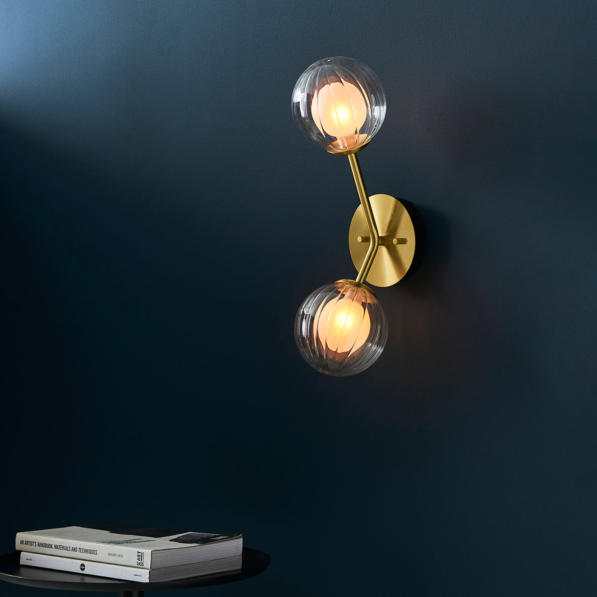 Ariella Frosted Glass Wall Light in Satin Brass