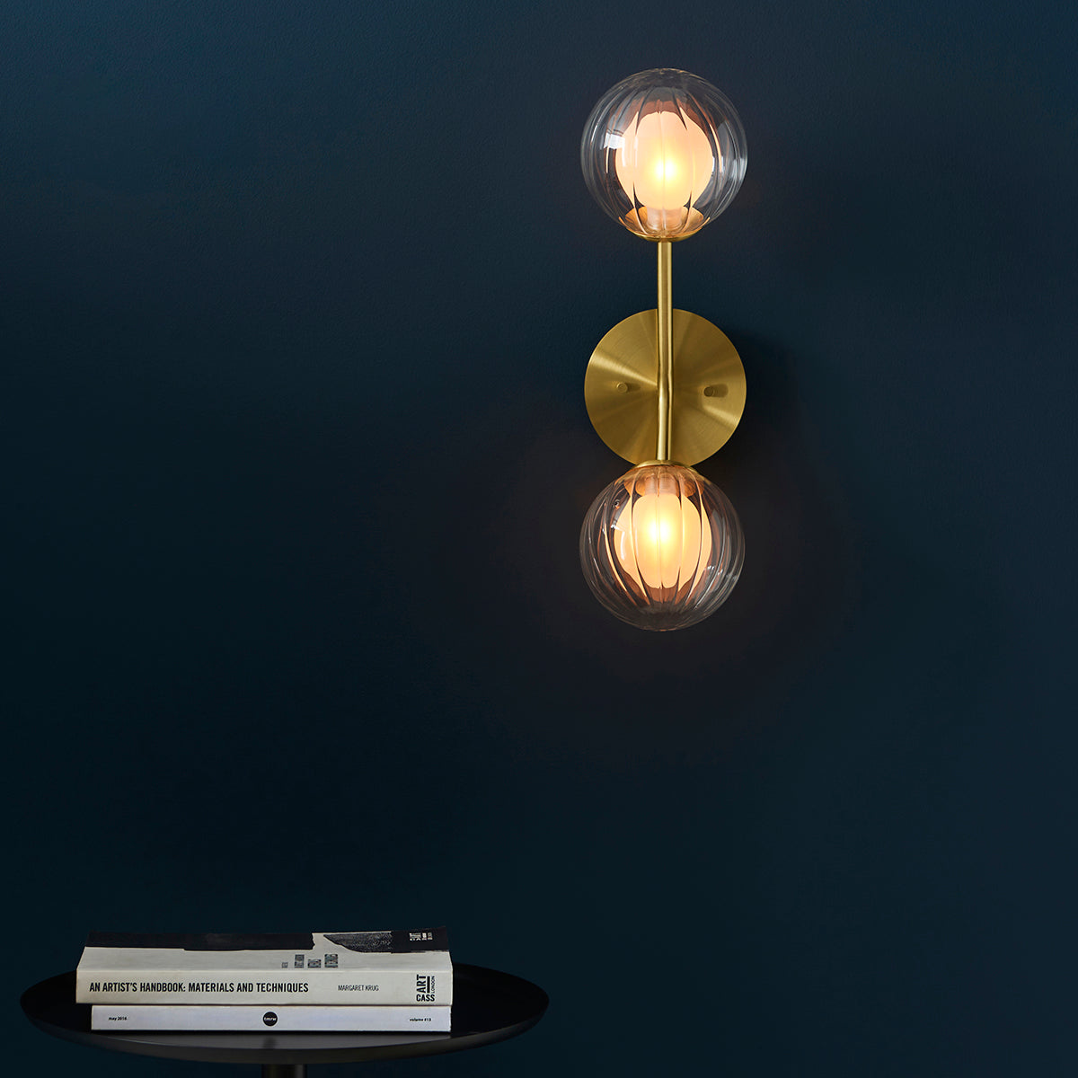 Ariella Frosted Glass Wall Light in Satin Brass