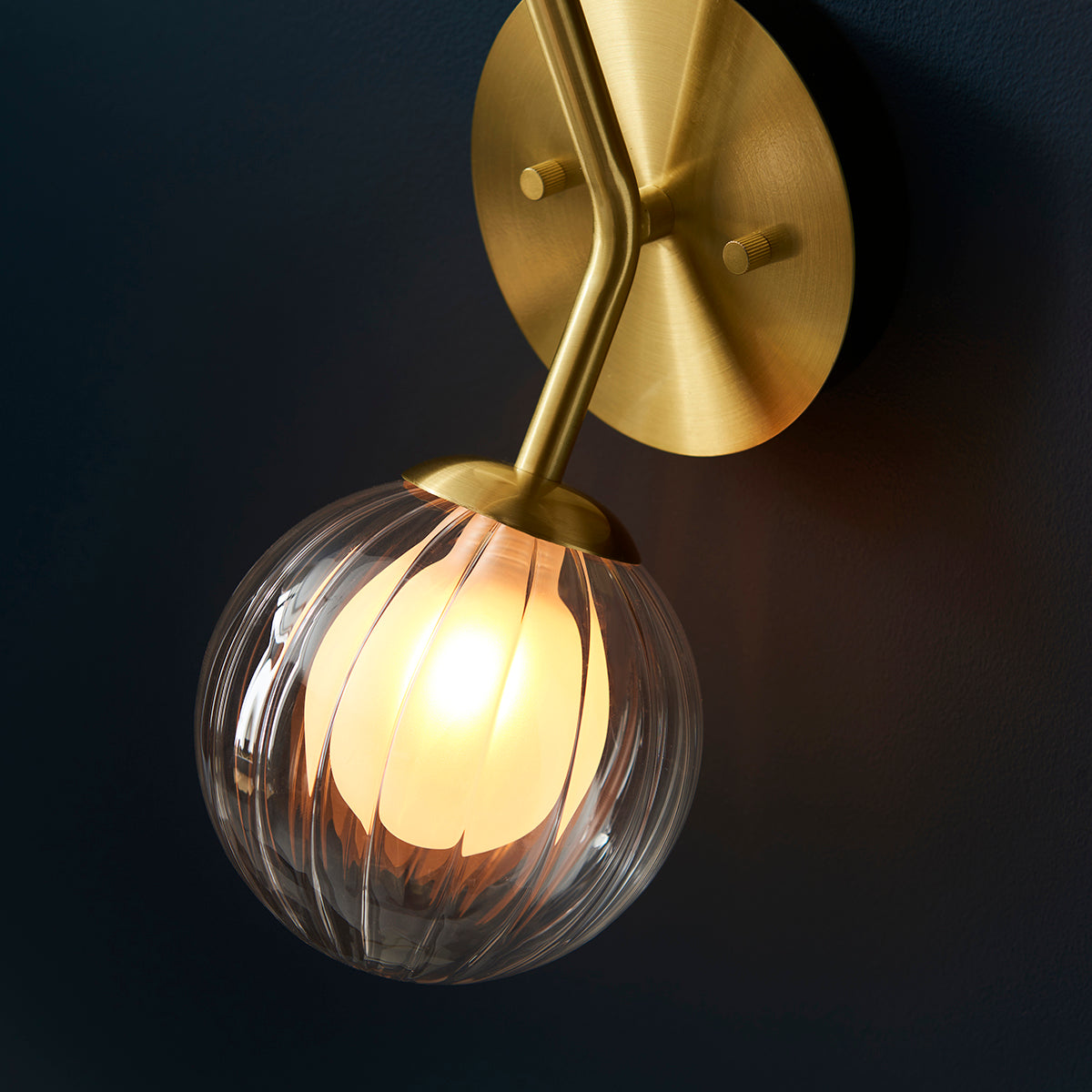 Ariella Frosted Glass Wall Light in Satin Brass