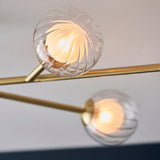 Ariella Frosted Glass Semi Flush Light in Satin Brass