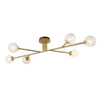 Ariella Frosted Glass Semi Flush Light in Satin Brass