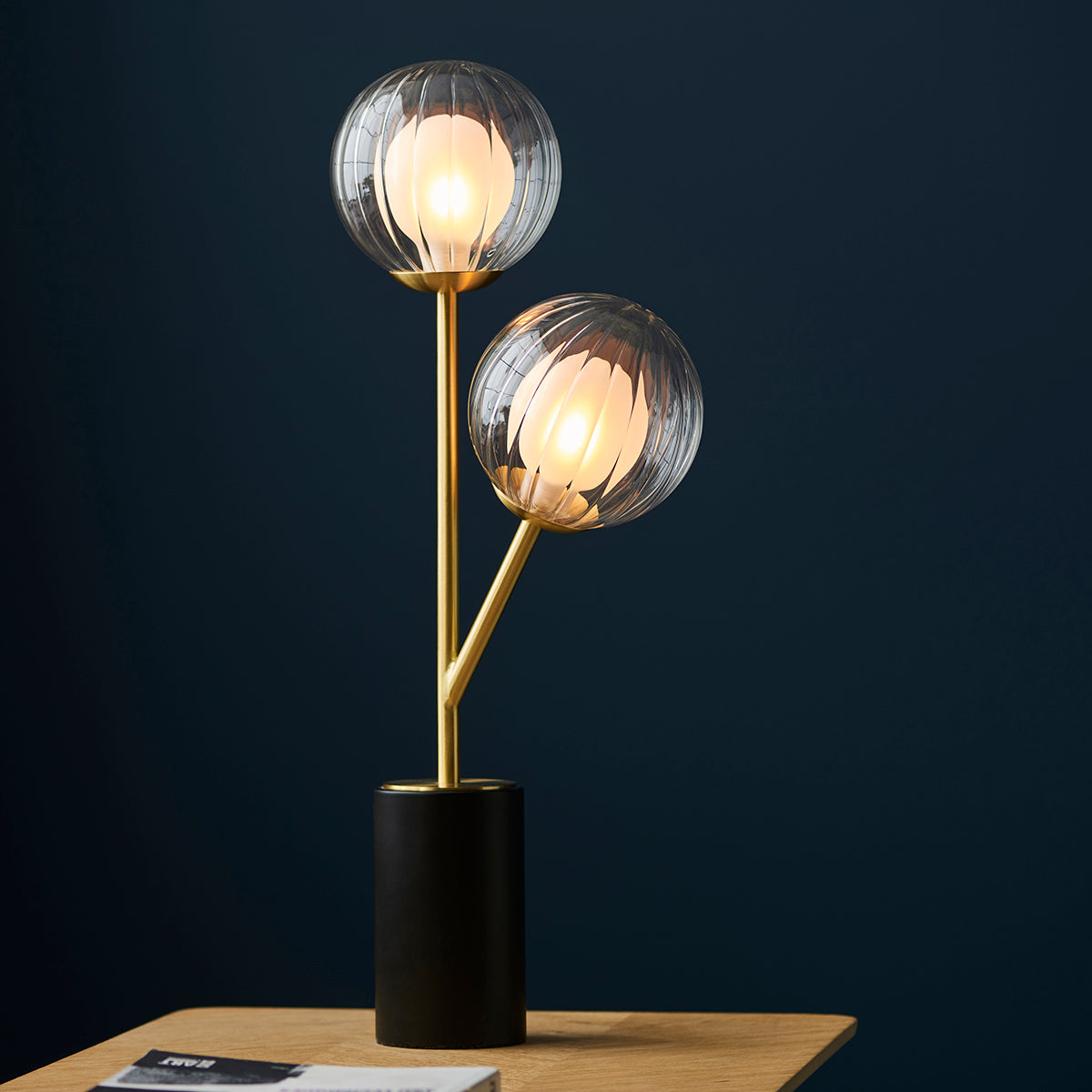 Ariella Frosted Glass Table Light in Satin Brass