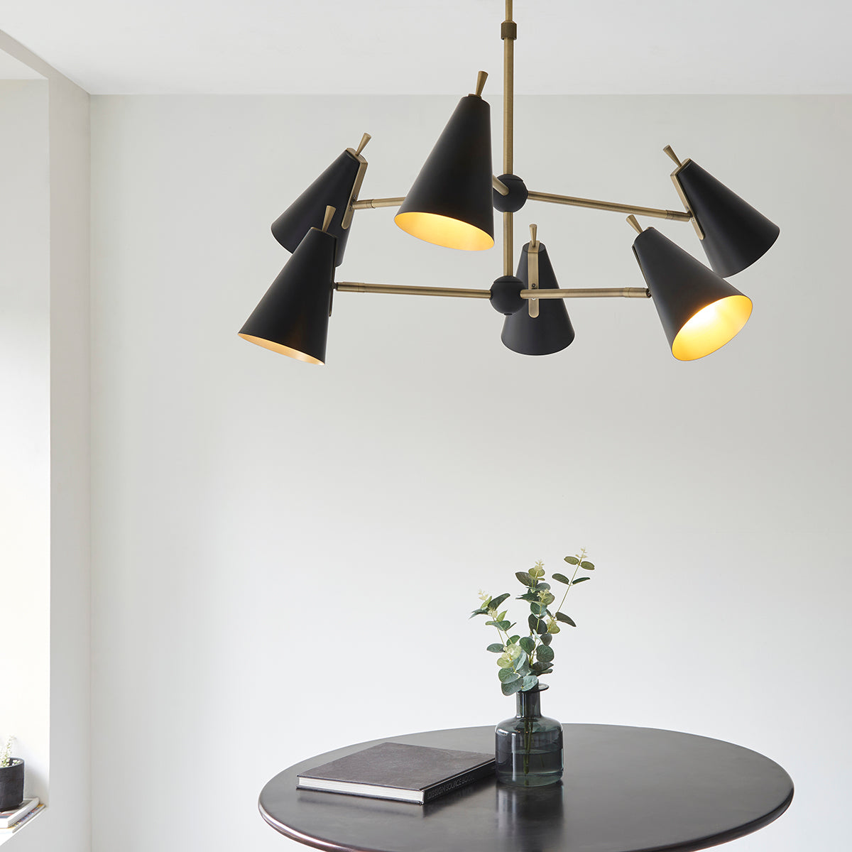 Axton Mid Century Pendant in Matt Black