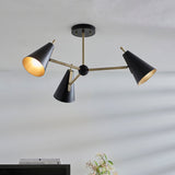 Axton Mid Century Semi Flush Light in Matt Black