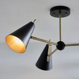 Axton Mid Century Semi Flush Light in Matt Black