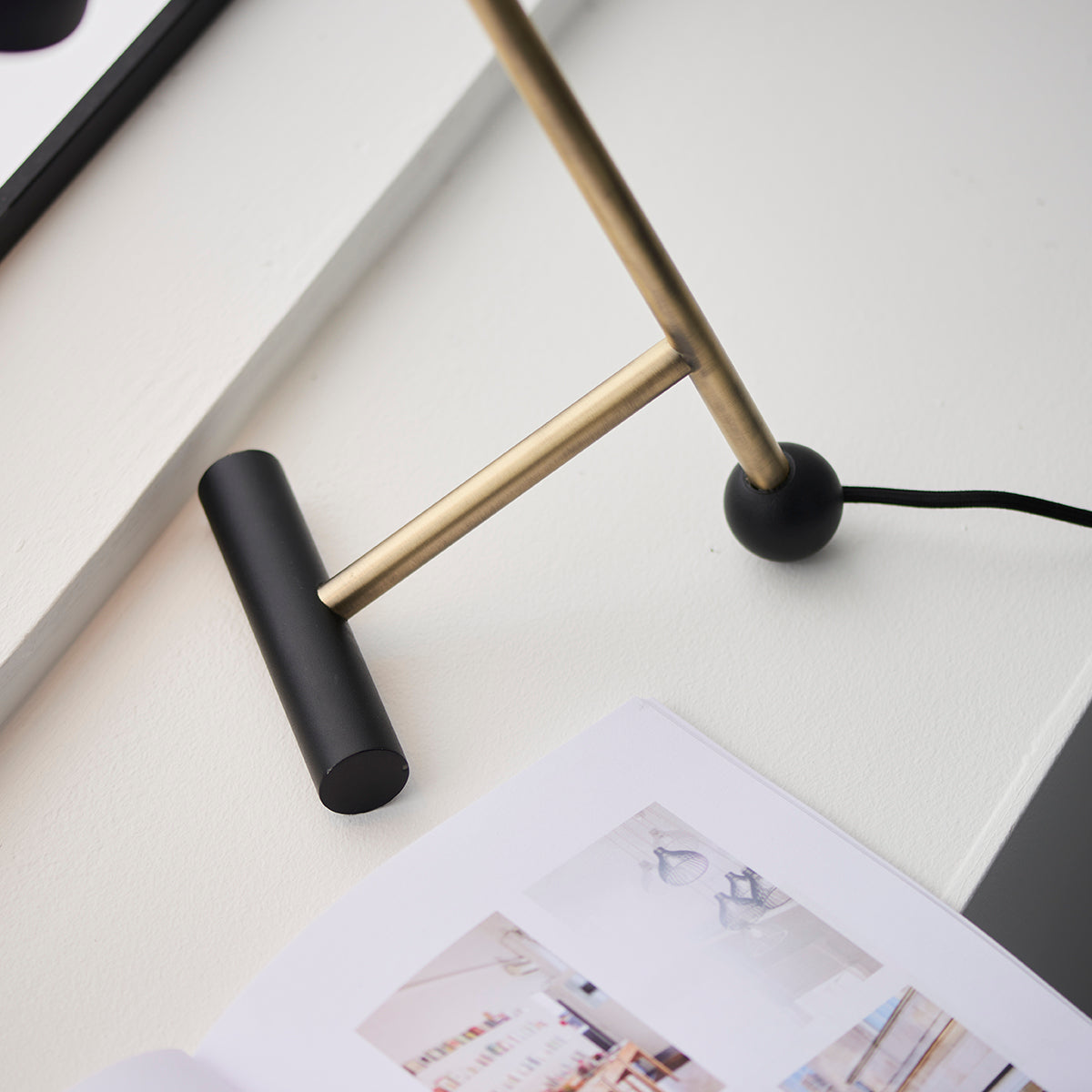 Matt antique brass plate & matt black