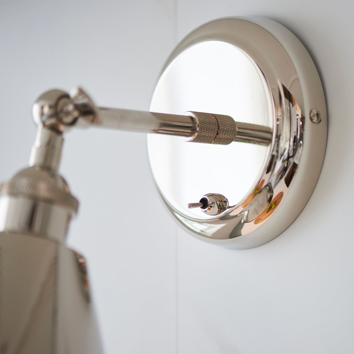 Felton Wall Light in Bright Nickel