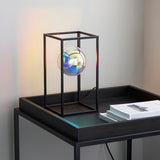 Draven Open Frame Table Light with Iridescent Glass