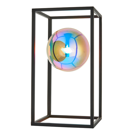 Draven Open Frame Table Light with Iridescent Glass