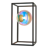 Draven Open Frame Table Light with Iridescent Glass