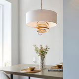Vivienne Gold Ribbon Pendant with Ivory Shade