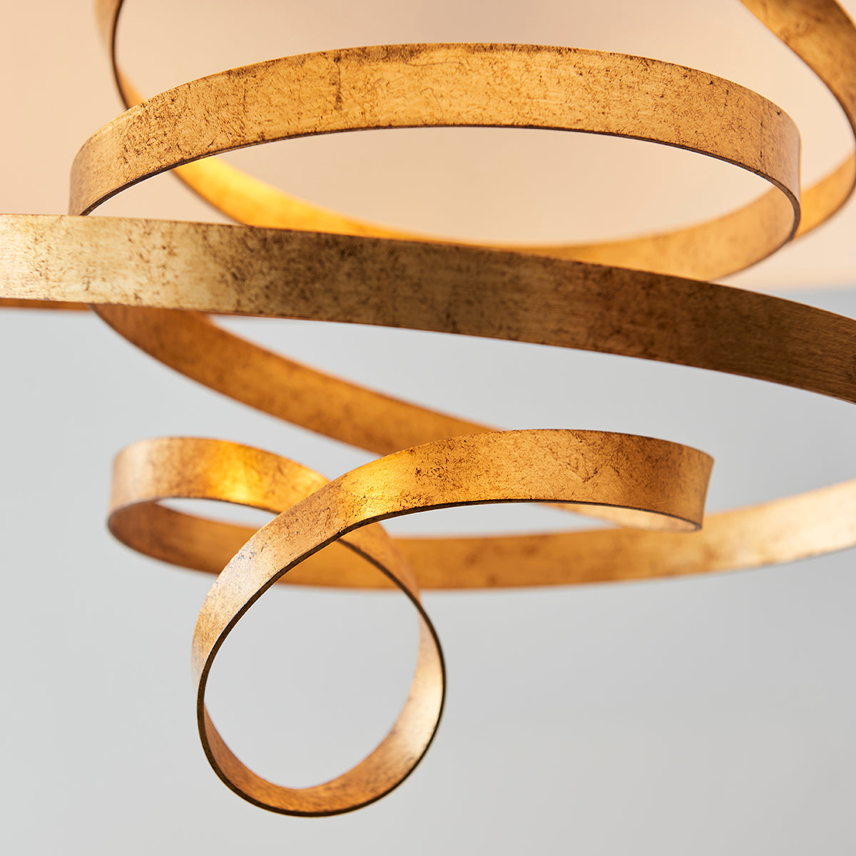 Vivienne Gold Ribbon Pendant with Ivory Shade
