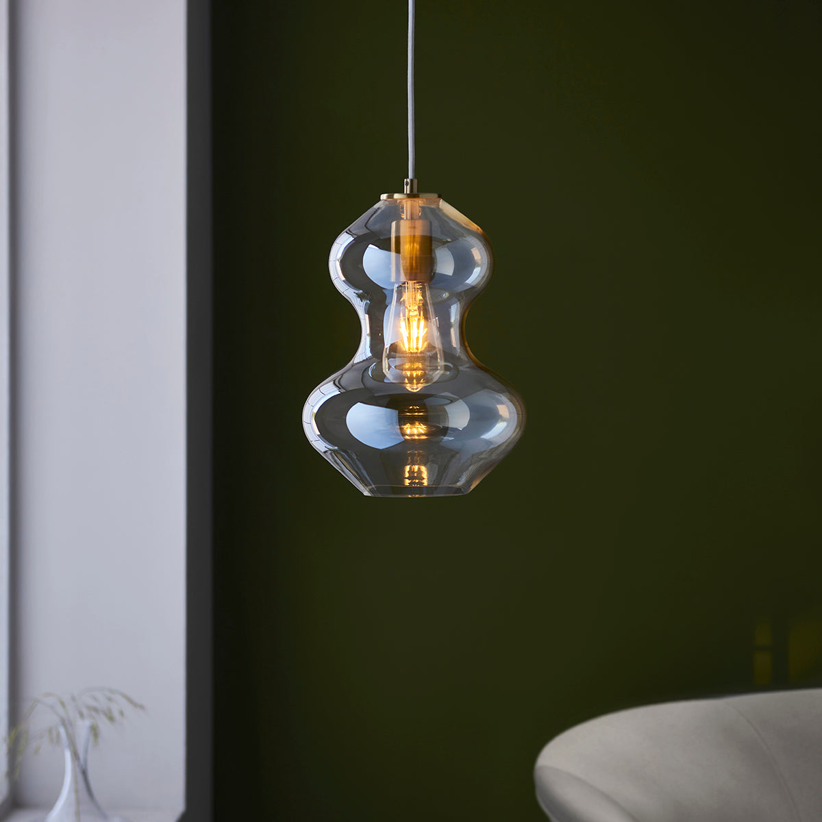 Cora Shaped Pendant in Satin Brass