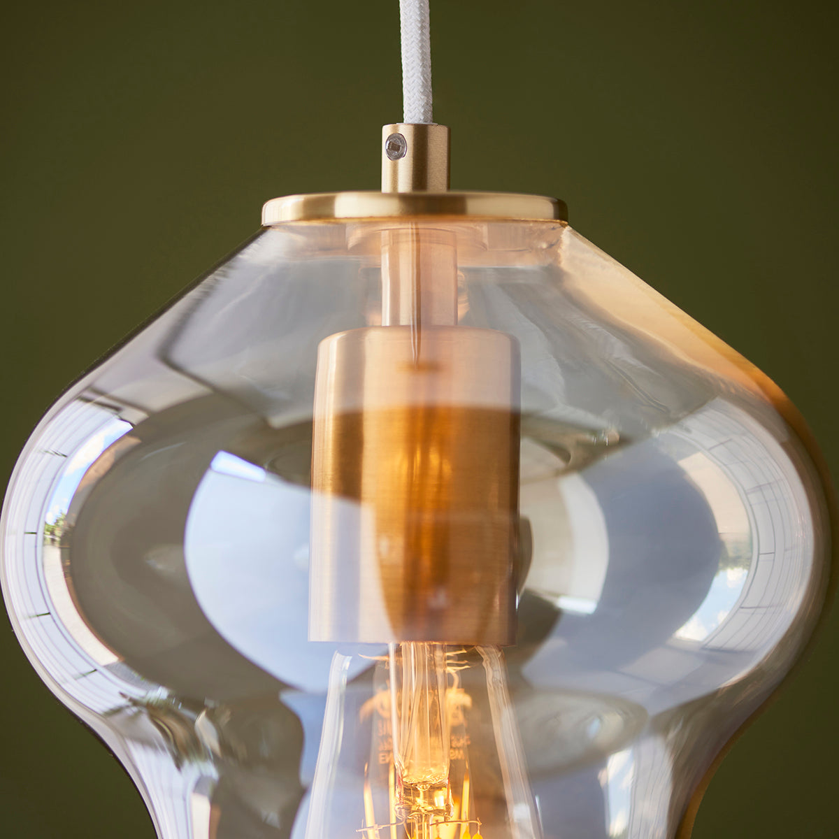 Cora Shaped Pendant in Satin Brass