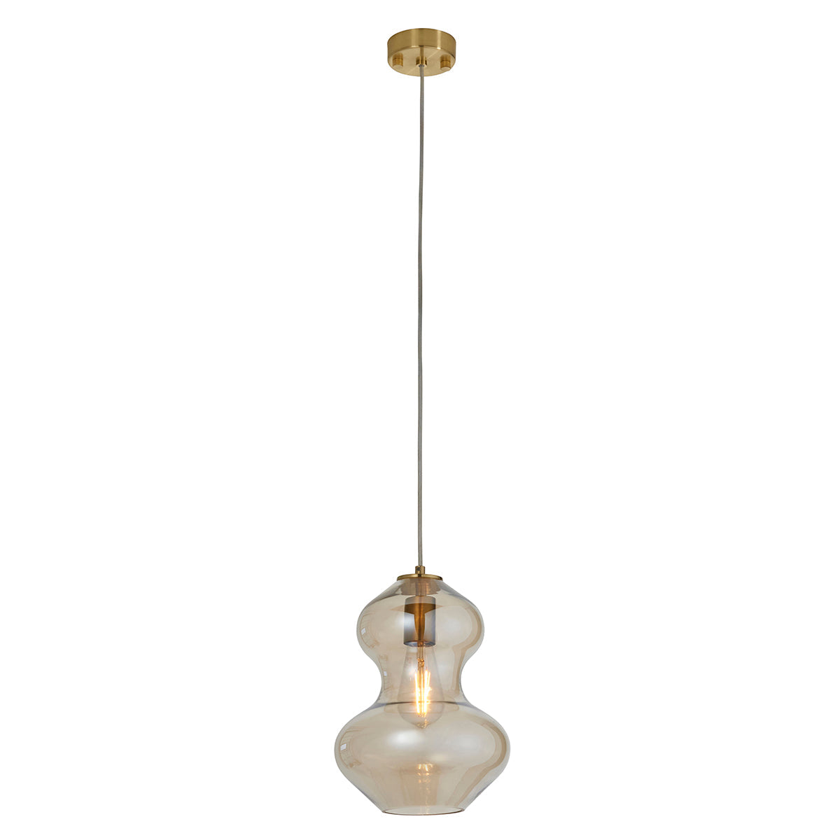 Cora Shaped Pendant in Satin Brass