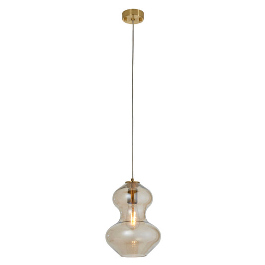 Cora Shaped Pendant in Satin Brass