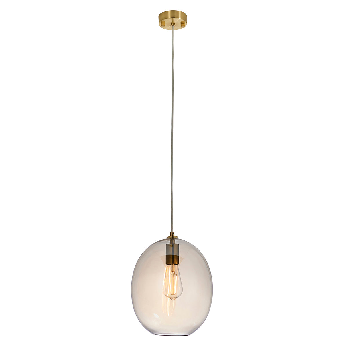 Cora Oval Pendant in Satin Brass