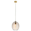 Cora Oval Pendant in Satin Brass