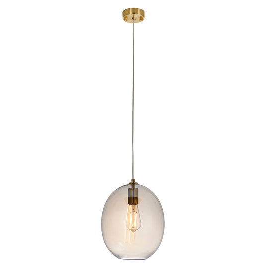 Cora Oval Pendant in Satin Brass